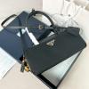 PD1BB133NBK-99　プラダ PRADA 2025年最新入荷 パドロック付 スモールトップハンドルバッグ トートバッグ ハンドバッグ Re-Nylon xレザー