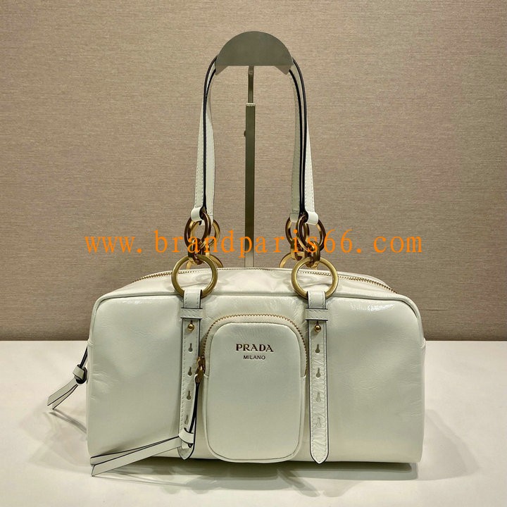PD1BB138PBS-99　プラダ PRADA 2025年最新入荷 ミディアム トップハンドルバッグ トートバッグ ハンドバッグ ダングル レザー