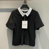 TDCH25002-XG　シャネル CHANEL 2025年春夏最新入荷 プリーツ レーゼルカラー Tシャツ 半袖 レディース ゆったり カジュアル おしゃれ