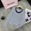 TCMM25003-XG　ミュウミュウ MIUMIU 2025年春夏最新入荷 ストライプ ロングスリーブ Tシャツ 長袖 レディース カジュアル 軽量 おしゃれ