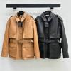 WTMM25003-XG　イヴサンローラン Saint laurent YSL 2025年春夏最新入荷 サファリチュニックジャケット レザー 長袖 レディース カジュアル おしゃれ