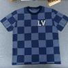 TDLV25022-JS　ルイヴィトン LOUISVUITTON 2025年最新入荷 ダミエショートスリーブ Tシャツ クルーネック ウィズLVストラスパッチ カジュアル おしゃれ ユニセックス