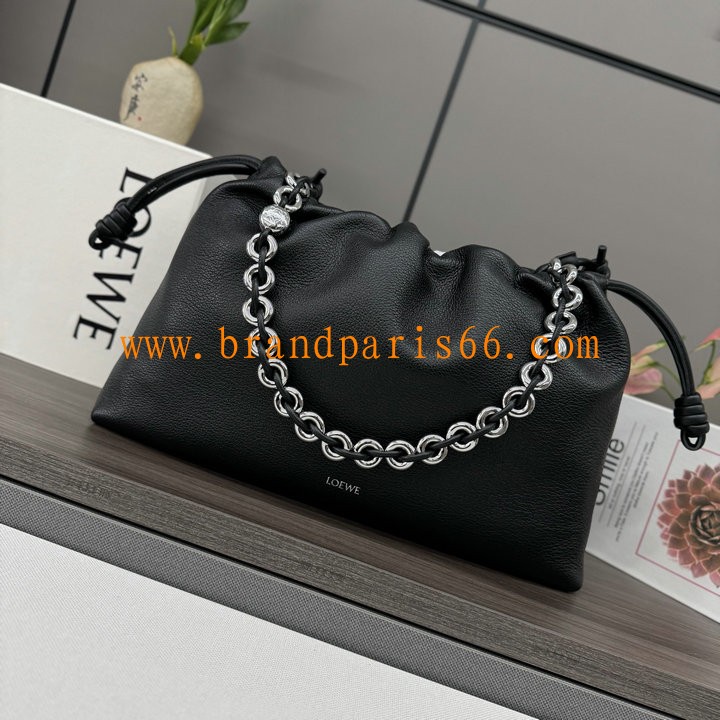 LE012401NBK-GH　ロエベ LOEWE 2025年最新入荷 フラメンコ パース ショルダーバッグ ドローストリングバッグ レディース