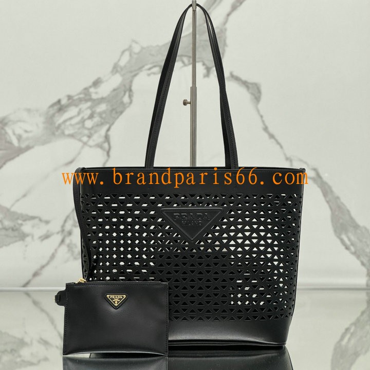 PD1BG503KBK-GH　プラダ PRADA 2025年最新入荷 トートバッグ ハンドバッグ レディース カットアウトモチーフ レザー
