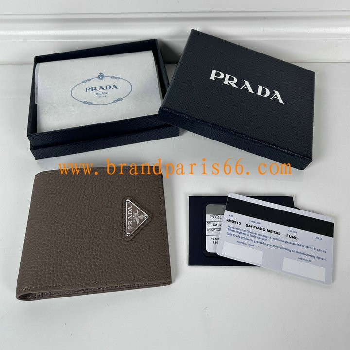 PD2M0513LYHS-GH　プラダ PRADA 2025年最新入荷 ヴィッテロダイノレザー 財布 小銭れ カード入れ 二つ折り短財布