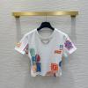 TDLV25028-XG　ルイヴィトン LOUISVUITTON 2025年最新入荷 マヒナ パッチプリント クロップトップ Tシャツ  半袖 クルーネック カジュアル レディース