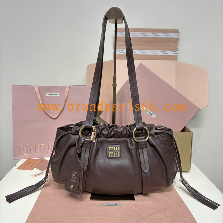 MM5BG306JH-057　ミュウミュウ MIUMIU 2025年最新入荷 ジョワ ナッパーレザー ホーボーバッグ ショルダーバッグ レディース