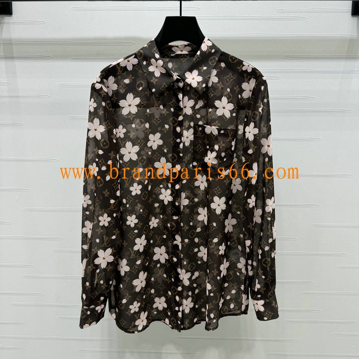 CCLV25007-XG　ルイヴィトン LOUISVUITTON 2025年最新入荷 アクアレル モノグラムシルクシャツ ロングスリーブ ブラウス おしゃれ カジュアル
