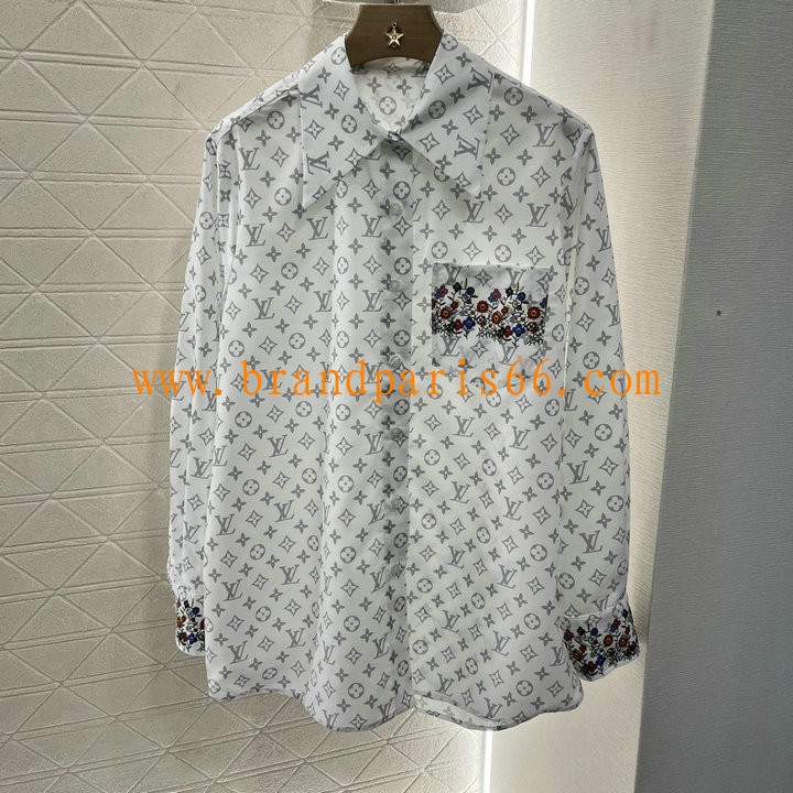 CCLV25008-XG　ルイヴィトン LOUISVUITTON 2025年最新入荷 モノグラムシルクシャツ ロングスリーブ ブラウス おしゃれ カジュアル