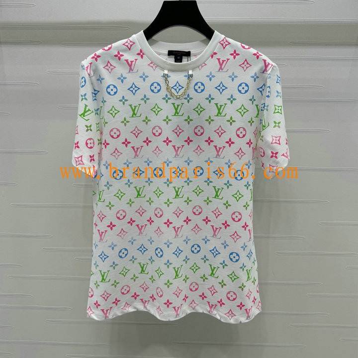 TDLV25029-XG　ルイヴィトン LOUISVUITTON 2025年最新入荷 LVエスカルプリンテッドTシャツ 半袖 クルーネック カジュアル レディース