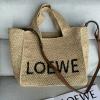 LE685601BXZ-99　ロエベ LOEWE 2025年最新入荷 ロエベフォント ミディアム トートバッグ キューブ型 ラフィア レディース