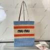 MM5BG248BQL-JS　ミュウミュウ MIUMIU 2025年最新入荷 ラフィアエフェクトウーブン トートバッグ 肩掛け ショルダーバッグ レディース