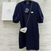 KQPD25013-XG　プラダ PRADA 2025年最新入荷 チェーンポーチ付き ドレス ワンピース 半袖 レディース レジャー