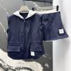 TZTB25001-XG　トム ブラウン Thom Browne 2025年最新入荷 スポーツジャージ  ノースリーブ フーディージャケット ドローストリング ショートパンツ おしゃれ レディース