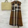 KQBR25003-XG　バーバリー BURBERRY 2025年新作 ベルト付き チェック柄ドレス ノースリーブ ワンピース おしゃれ レディース