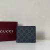 GG768243KHL-057　グッチ GUCCI 2025年新作 GG二つ折りウォレット グレー インテリア 短財布 カード入れ メンズ