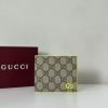 GG768243XNM-057　グッチ GUCCI 2025年新作 GG二つ折りウォレット グレー インテリア 短財布 カード入れ メンズ