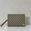 GG768255XNM-057　グッチ GUCCI 2025年新作 バイカラー スモール ポーチ 手持ちかばん メンズ ビジネスバッグ
