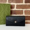GG772791PBK-057　グッチ GUCCI 2025年新作 フラップウォレット 二つ折り長財布 カード入れ 札入れ レザー