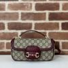 GG815206BZH-057　グッチ GUCCI 2025年新作 ホースビット 1955 ソフト スモール トップハンドルバッグ ショルダーバッグ キャンパス レディース