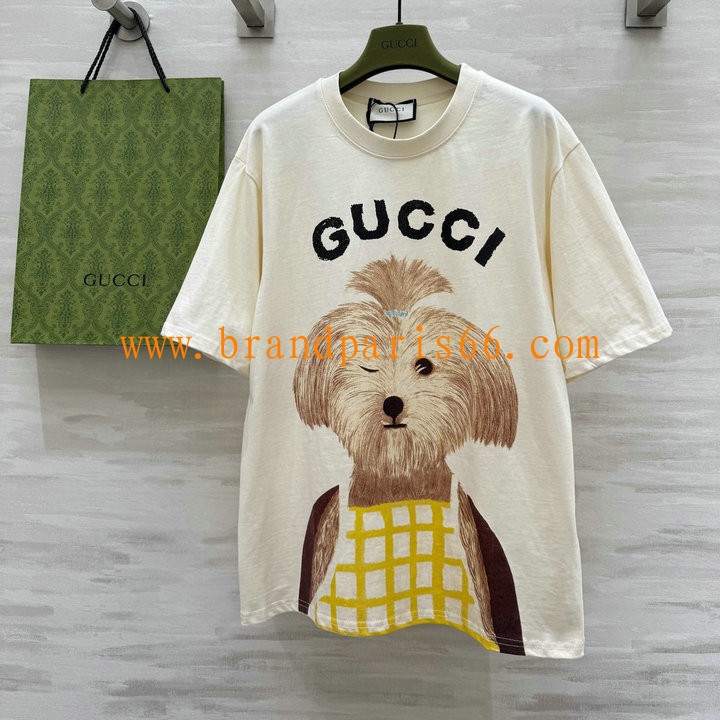 TDGG25017-XG　グッチ GUCCI 2025年最新入荷 コットンジャージー Tシャツ 半袖 クルーネック レディース カジュアル おしゃれ