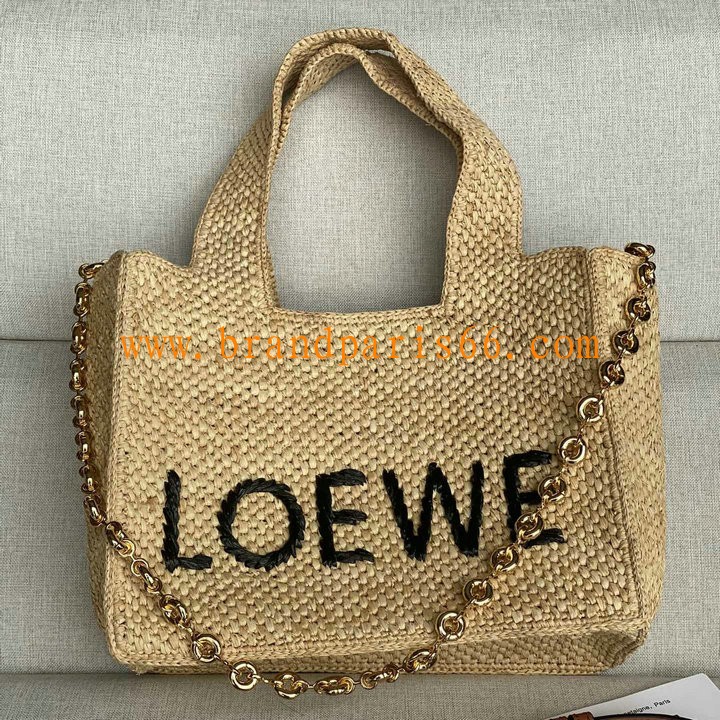 LE685590BXZ-99　ロエベ LOEWE 2025年最新入荷 ロエベフォント トートバッグ キューブ型 ラフィア レディース