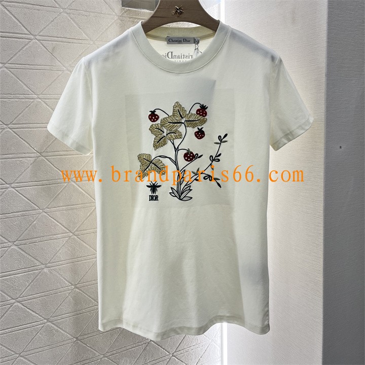 TDCD25011-XG　クリスチャンディオール CHRISTIAN DIOR 2025年新作 コットンジャージ ショートスリーブ Tシャツ クルーネック おしゃれ レディース