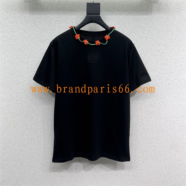 TDLE25010-XG　ロエベ LOEWE 2025年新作 コットンジャージー Tシャツ 半袖 クルーネック おしゃれ レディース