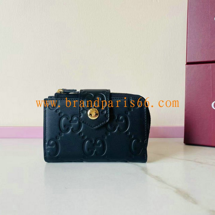 GG790131PBK-057　グッチ GUCCI 2025年新作 二つ折り短財布 カード入れ 小銭入れ コインケース