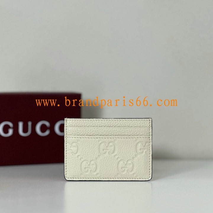 GG815874PBK-057　グッチ GUCCI 2025年新作 GGエンブレム カードケース 名刺入れ メンズ レザー