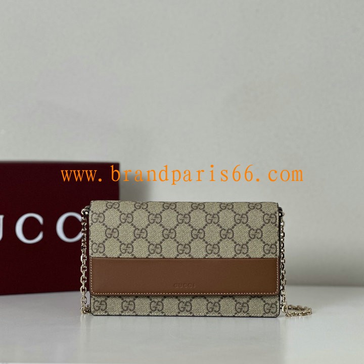 GG838151BXK-057　グッチ GUCCI 2025年新作 GGエンブレム チェーンウォレット ショルダーバッグ キャンパス レディース