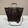 PD1BG578SK-99　プラダ PRADA 2025年新作 ミディアム Re-Nylon レザー トートバッグ ハンドバッグ 2way ショルダーバッグ