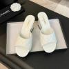 CHJ25018-26　シャネル CHANEL 2025年新作 ミディヒールスライド スクエアヒールスリッパ カジュアルサンダル レディース