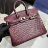 HBK25EWYJH-063　エルメス HERMES 2025年新作 バーキンバッグ 25 cargo トップハンドルバッグ トートバッグ ハンドバッグ Saltwater crocodile