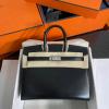 HBK25WBYBK-063　エルメス HERMES 2025年新作 バーキンバッグ Sellier 25 トップハンドルバッグ トートバッグ ハンドバッグ BOX革