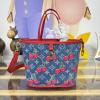M14997-057　ルイヴィトン LOUISVUITTON 2025年新作 リバーシブル LV TM ネヴァーフル インサイドアウト BB トートバッグ ハンドバッグ モノグラム チェリー デニム