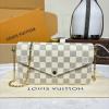 N40491-057　ルイヴィトン LOUISVUITTON 2025年新作 ポシェット フェリシー チェーン ウォレット ショルダーバッグ ダミエアズール キャンバス 