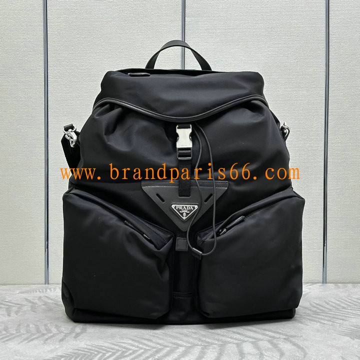 PD2VZ108BK-99　プラダ PRADA 2025年新作 Re-Nylon レザー バックパック メンズ リュックサック ディパックバッグ