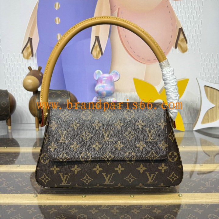 M51147-057　ルイヴィトン LOUISVUITTON 2025年新作 looping MM トートバッグ ホーボーバッグ ショルダーバッグ モノグラムキャンパス