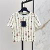 TDLV25040-XG　ルイヴィトン LOUISVUITTON 2025年新作 ネックレス プリント ショートスリーブ Tシャツ クルーネック コットン レディース