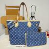 M13192-057　ルイヴィトン LOUISVUITTON 2025年新作 ネヴァーフル MM トートバッグ ハンドバッグ デニムブルー