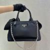 PD1BG364BK-99　プラダ PRADA 2025年新作 ツイン トートバッグ ハンドバッグ チェーンポーチ付き ショルダーバッグ レディース