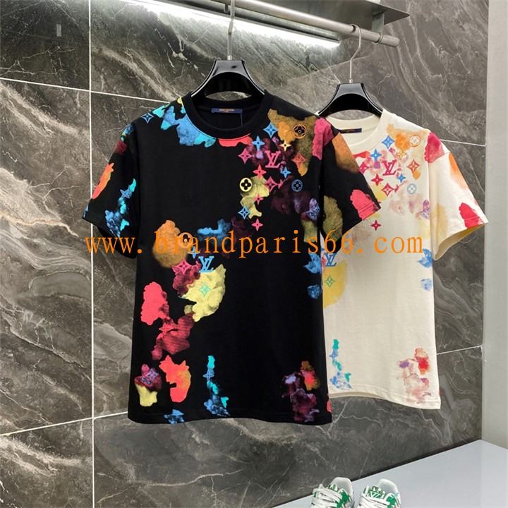 TDLV25042-JS　ルイヴィトン LOUISVUITTON 2025年最新入荷 コットンジャージー ショートスリーブ クルーネック 半袖 カジュアル おしゃれ 男女兼用