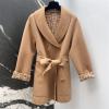 WTHE25002-XG　エルメス HERMES 2025年新作 ダブルフェース カシミヤ ショートコート ロングスリーブ アウターコート レディース