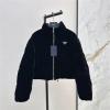 WTPD25011-XG　プラダ PRADA 2025年新作 ベルベット クロップド ショートダウン ジップジャケット アウターコート レディース
