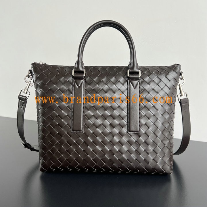 BOV815784SK-aj　ボッテガヴェネタ BOTTEGAVENETA 2025年新作 イントレチャート ファスナー ノースサウス トートバッグ ブリーフケース メンズ