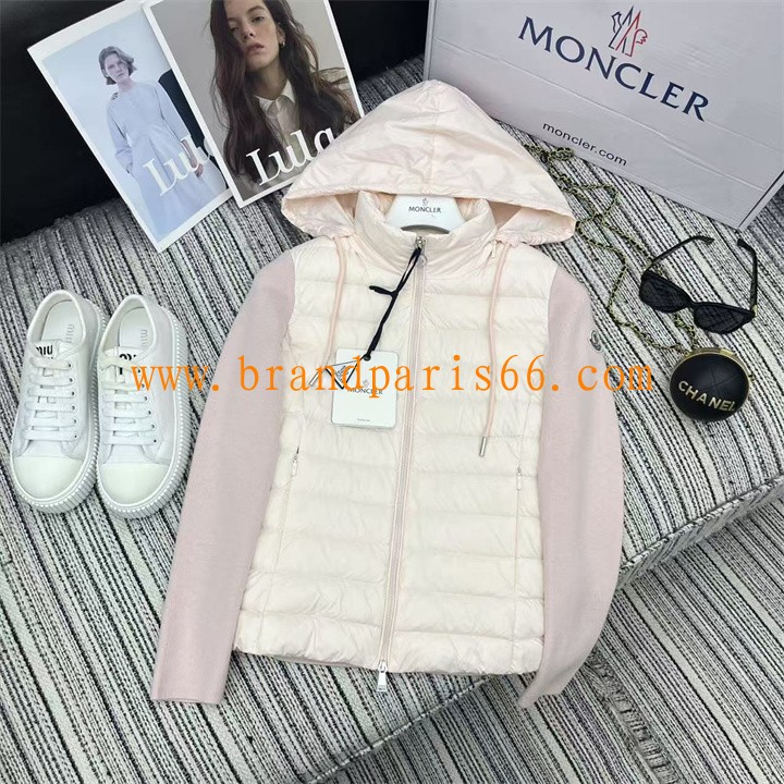 WTMC25008-XG　モンクレール MONCLER 2025年新作 ロングスリーブ ダウン ニット ジップジャケット フード付き アウターコート レディース