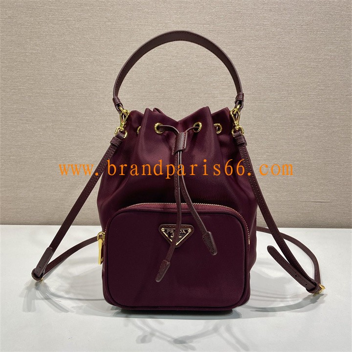 PD1BH038BJH-99　プラダ PRADA 2025年新作 バケットバッグ ドローストリングバッグ ショルダーバッグ ナイロン