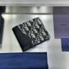 CD80032BBK-GH　クリスチャンディオール CHRISTIAN DIOR 2025年新作  サドル ショートウォレット 2つ折り短財布 メンズ オブリーク ジャカード