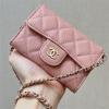 CH81081QJFH-GH　シャネル CHANEL 2025年新作 チェーンポーチ ミニフラップバッグ 短財布 カード入れ キャビアスキン